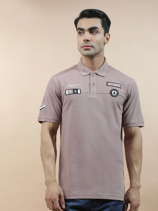 T-Shirt for Men | Breathable & Soft with Color Fastness Regular Fit Polo Neck Poly Cotton Fabric Printed Pattern