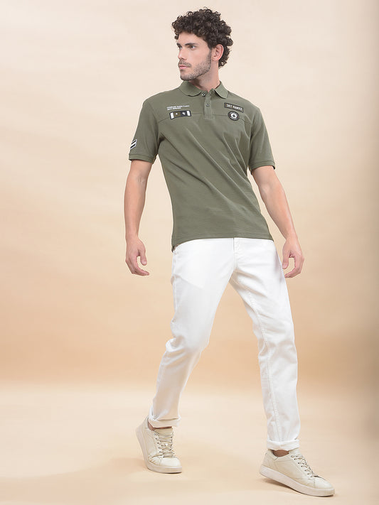 T-Shirt for Men | Breathable & Soft with Color Fastness Regular Fit Polo Neck Poly Cotton Fabric Solid Pattern
