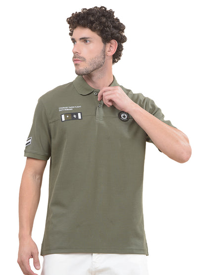 T-Shirt for Men | Breathable & Soft with Color Fastness Regular Fit Polo Neck Poly Cotton Fabric Solid Pattern