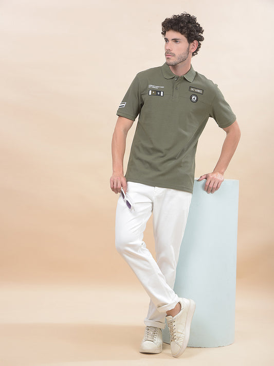 T-Shirt for Men | Breathable & Soft with Color Fastness Regular Fit Polo Neck Poly Cotton Fabric Solid Pattern