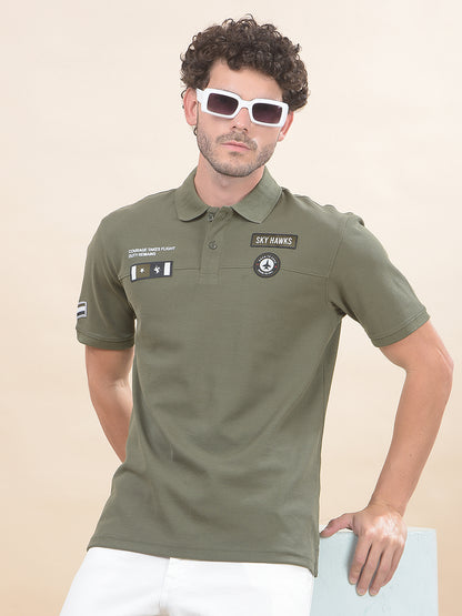 T-Shirt for Men | Breathable & Soft with Color Fastness Regular Fit Polo Neck Poly Cotton Fabric Solid Pattern