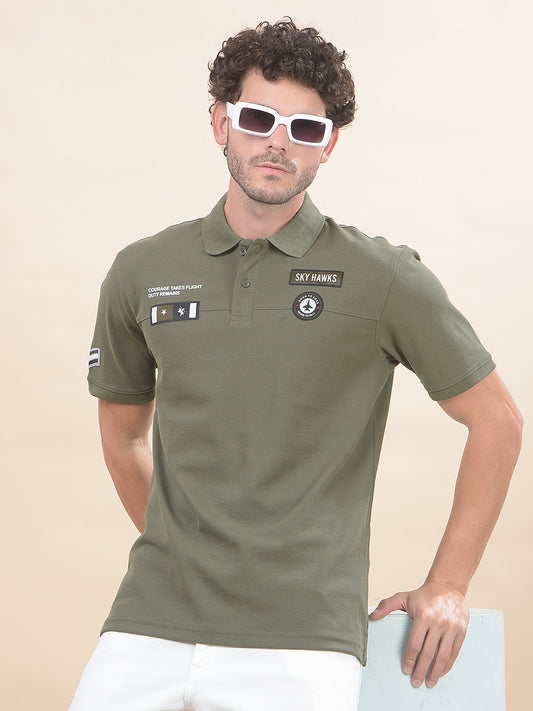 T-Shirt for Men | Breathable & Soft with Color Fastness Regular Fit Polo Neck Poly Cotton Fabric Solid Pattern