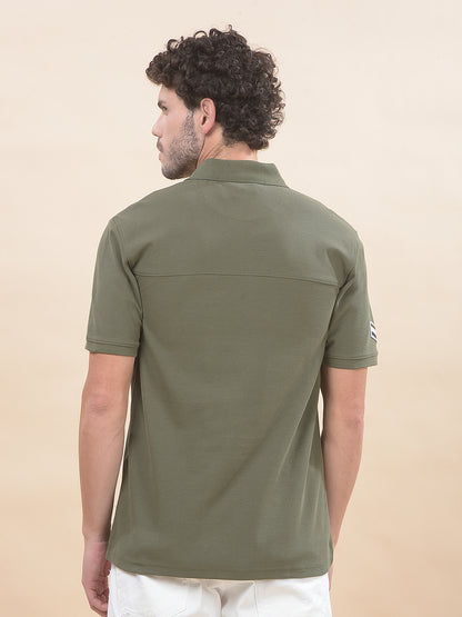 T-Shirt for Men | Breathable & Soft with Color Fastness Regular Fit Polo Neck Poly Cotton Fabric Solid Pattern