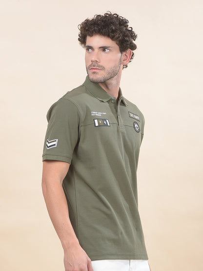 T-Shirt for Men | Breathable & Soft with Color Fastness Regular Fit Polo Neck Poly Cotton Fabric Solid Pattern
