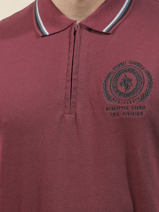 T-Shirt for Men | Breathable & Soft with Color Fastness Regular Fit Polo Neck Poly Cotton Fabric Printed Pattern