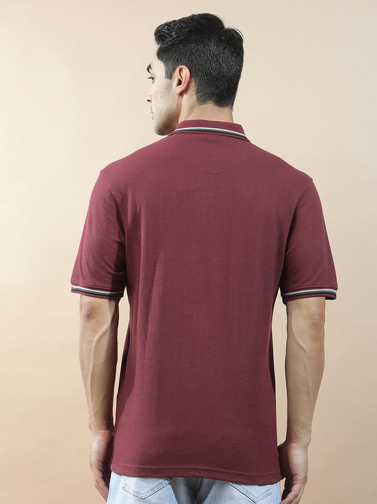 T-Shirt for Men | Breathable & Soft with Color Fastness Regular Fit Polo Neck Poly Cotton Fabric Printed Pattern