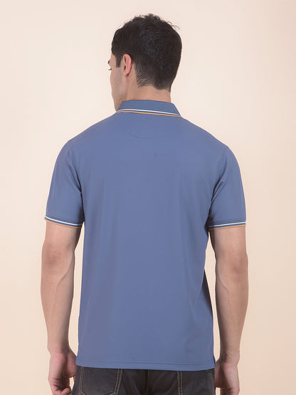T-Shirt for Men | Breathable & Soft with Color Fastness Regular Fit Polo Neck Nylon Fabric Solid Pattern