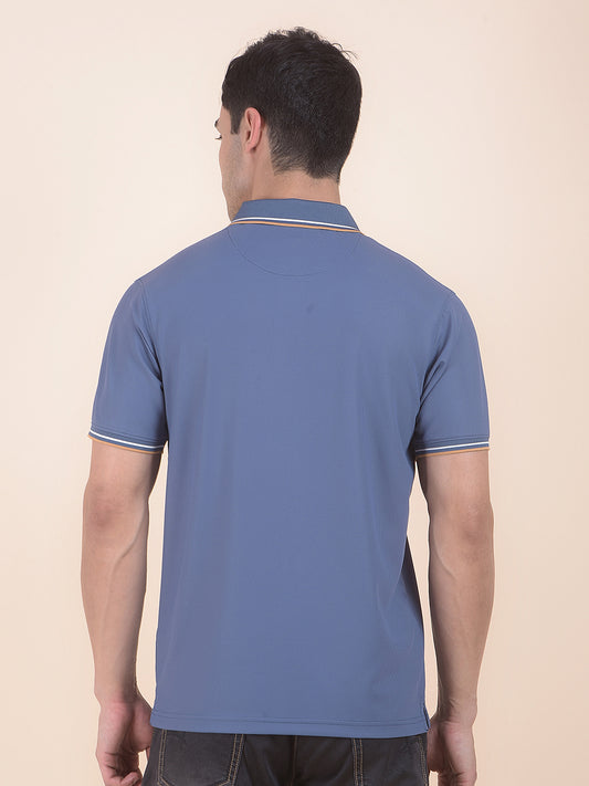 T-Shirt for Men | Breathable & Soft with Color Fastness Regular Fit Polo Neck Nylon Fabric Solid Pattern