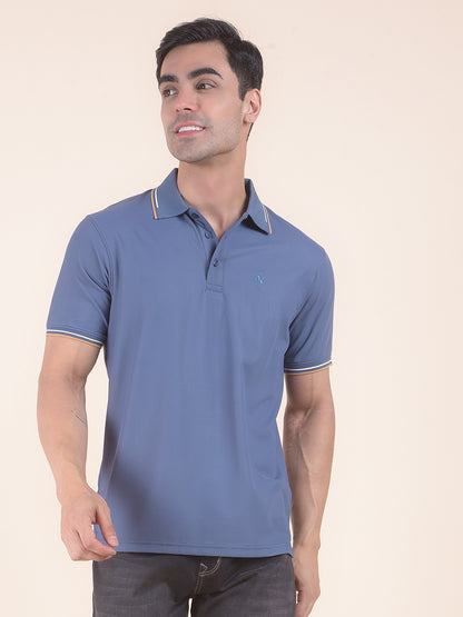 T-Shirt for Men | Breathable & Soft with Color Fastness Regular Fit Polo Neck Nylon Fabric Solid Pattern