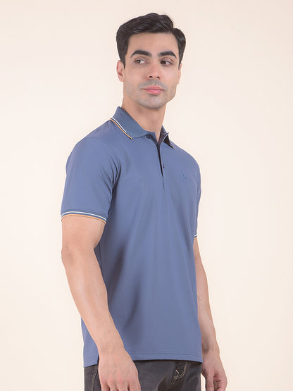 T-Shirt for Men | Breathable & Soft with Color Fastness Regular Fit Polo Neck Nylon Fabric Solid Pattern