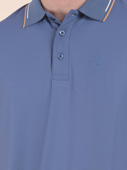 T-Shirt for Men | Breathable & Soft with Color Fastness Regular Fit Polo Neck Nylon Fabric Solid Pattern