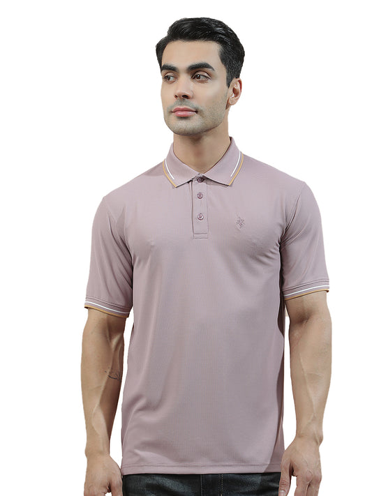 T-Shirt for Men | Breathable & Soft with Color Fastness Regular Fit Polo Neck Nylon Fabric Solid Pattern