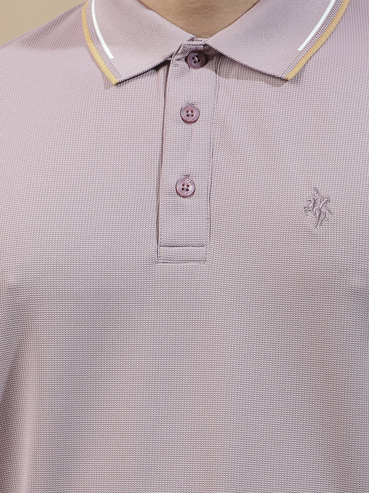 T-Shirt for Men | Breathable & Soft with Color Fastness Regular Fit Polo Neck Nylon Fabric Solid Pattern