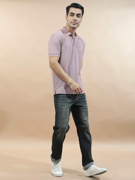 T-Shirt for Men | Breathable & Soft with Color Fastness Regular Fit Polo Neck Nylon Fabric Solid Pattern