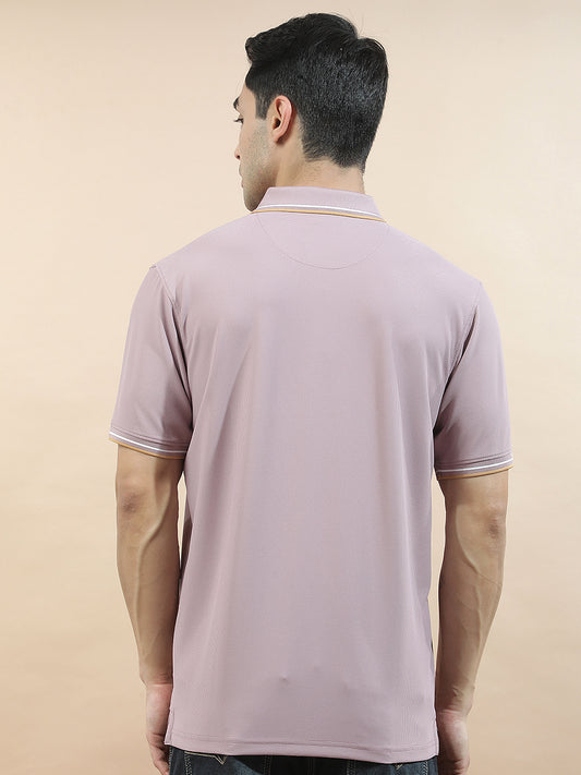 T-Shirt for Men | Breathable & Soft with Color Fastness Regular Fit Polo Neck Nylon Fabric Solid Pattern