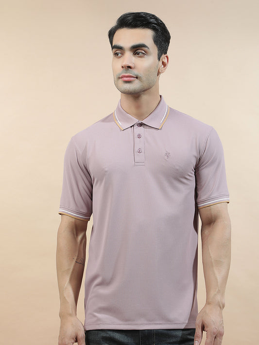 T-Shirt for Men | Breathable & Soft with Color Fastness Regular Fit Polo Neck Nylon Fabric Solid Pattern