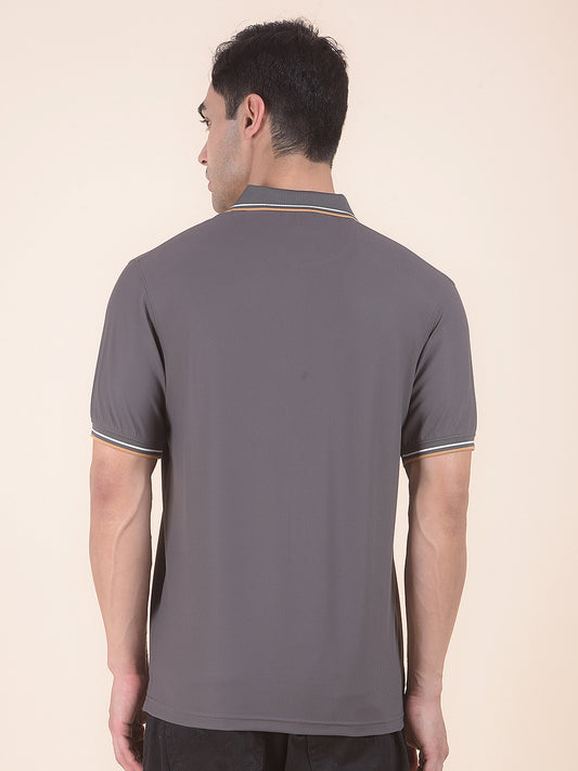 T-Shirt for Men | Breathable & Soft with Color Fastness Regular Fit Polo Neck Nylon Fabric Solid Pattern