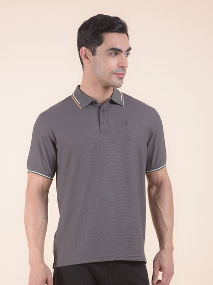 T-Shirt for Men | Breathable & Soft with Color Fastness Regular Fit Polo Neck Nylon Fabric Solid Pattern