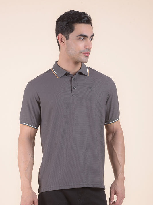 T-Shirt for Men | Breathable & Soft with Color Fastness Regular Fit Polo Neck Nylon Fabric Solid Pattern