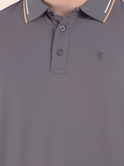 T-Shirt for Men | Breathable & Soft with Color Fastness Regular Fit Polo Neck Nylon Fabric Solid Pattern