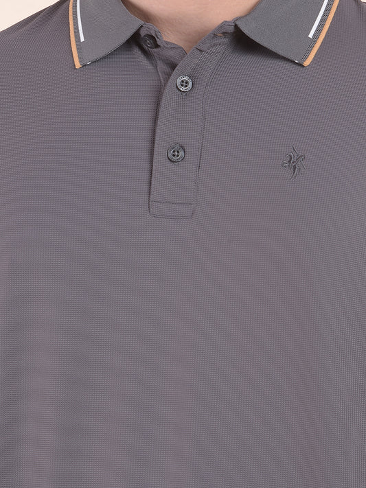 T-Shirt for Men | Breathable & Soft with Color Fastness Regular Fit Polo Neck Nylon Fabric Solid Pattern
