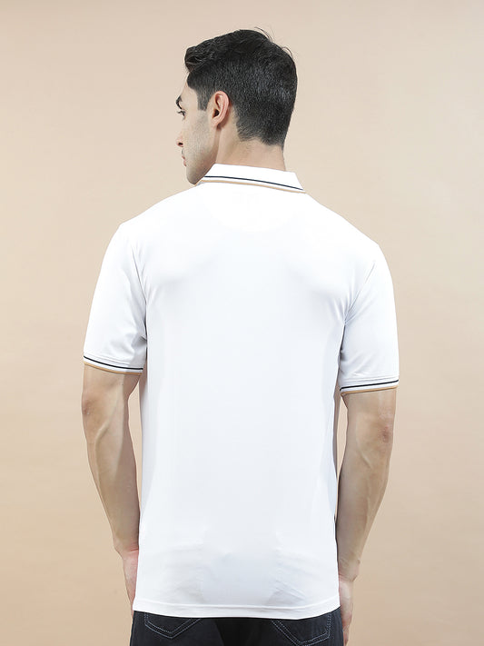 T-Shirt for Men | Breathable & Soft with Color Fastness Regular Fit Polo Neck Nylon Fabric Solid Pattern