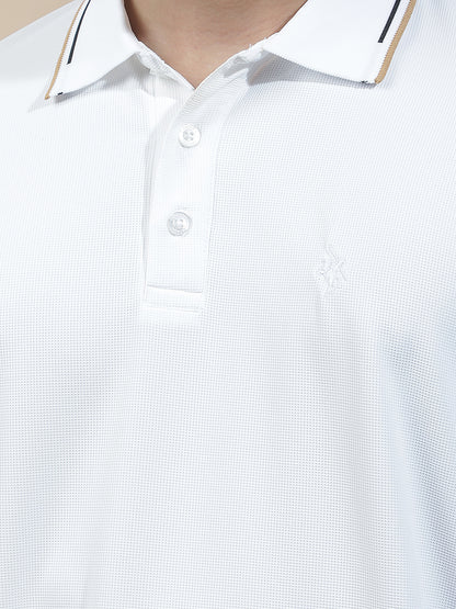 T-Shirt for Men | Breathable & Soft with Color Fastness Regular Fit Polo Neck Nylon Fabric Solid Pattern
