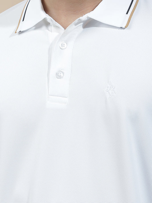 T-Shirt for Men | Breathable & Soft with Color Fastness Regular Fit Polo Neck Nylon Fabric Solid Pattern