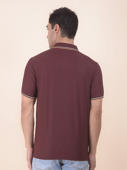 T-Shirt for Men | Breathable & Soft with Color Fastness Regular Fit Polo Neck Nylon Fabric Solid Pattern