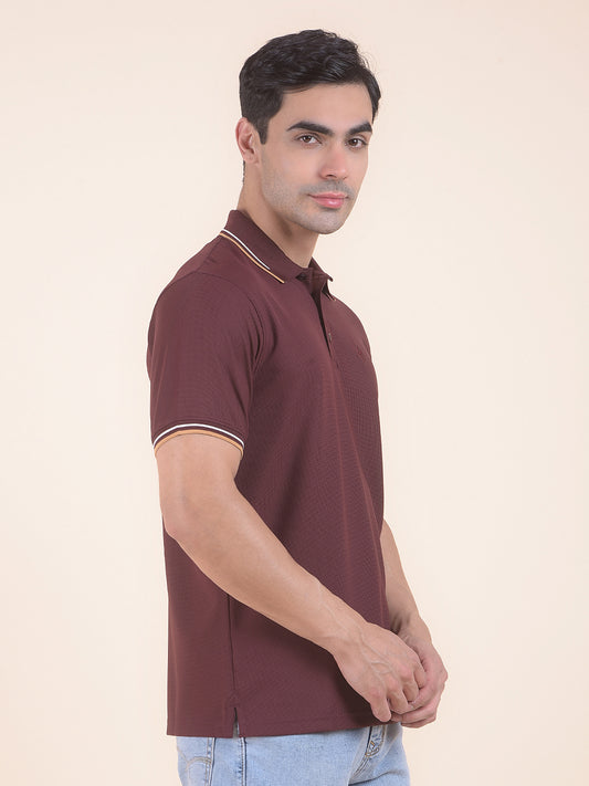 T-Shirt for Men | Breathable & Soft with Color Fastness Regular Fit Polo Neck Nylon Fabric Solid Pattern