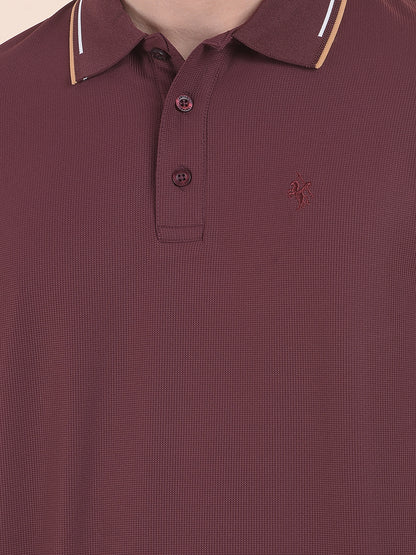 T-Shirt for Men | Breathable & Soft with Color Fastness Regular Fit Polo Neck Nylon Fabric Solid Pattern