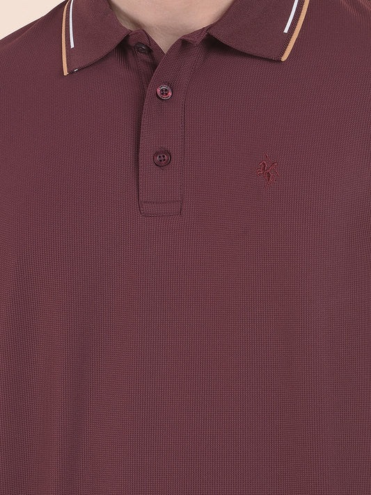 T-Shirt for Men | Breathable & Soft with Color Fastness Regular Fit Polo Neck Nylon Fabric Solid Pattern
