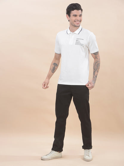 T-Shirt for Men | Breathable & Soft with Color Fastness Regular Fit Polo Neck Poly Cotton Fabric Solid Pattern