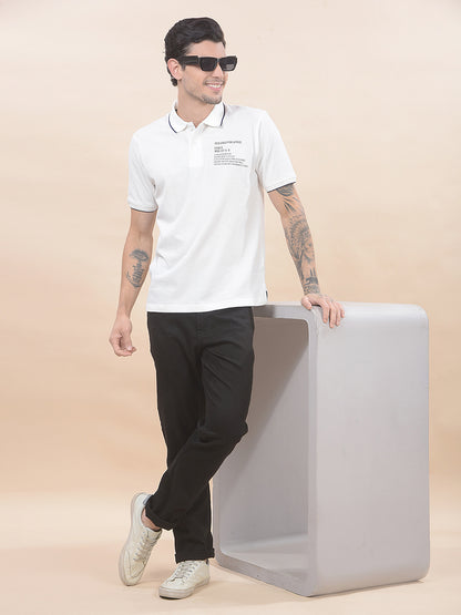 T-Shirt for Men | Breathable & Soft with Color Fastness Regular Fit Polo Neck Poly Cotton Fabric Solid Pattern