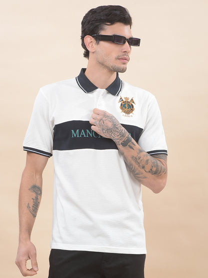 T-Shirt for Men | Breathable & Soft with Color Fastness Regular Fit Polo Neck Poly Cotton Fabric Colourblocked Pattern