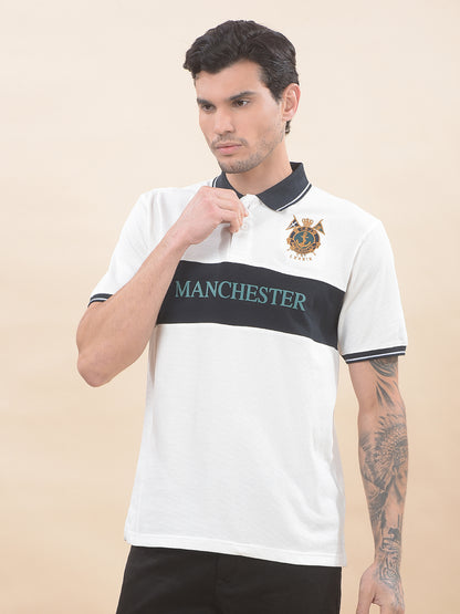 T-Shirt for Men | Breathable & Soft with Color Fastness Regular Fit Polo Neck Poly Cotton Fabric Colourblocked Pattern