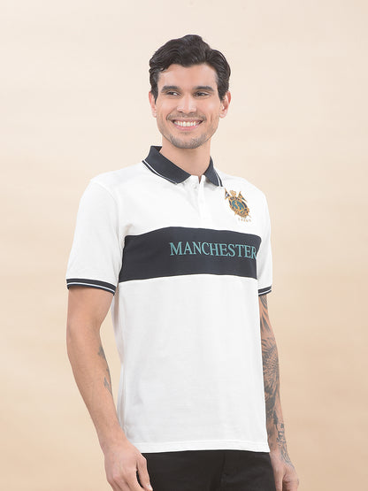 T-Shirt for Men | Breathable & Soft with Color Fastness Regular Fit Polo Neck Poly Cotton Fabric Colourblocked Pattern