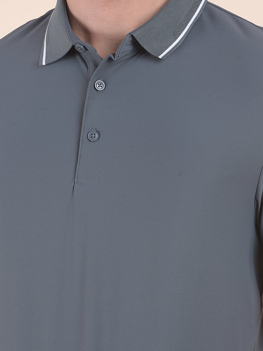 T-Shirt for Men | Breathable & Soft with Color Fastness Regular Fit Polo Neck Nylon Fabric Solid Pattern