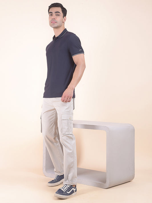 T-Shirt for Men | Breathable & Soft with Color Fastness Regular Fit Polo Neck Nylon Fabric Solid Pattern