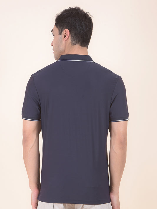 T-Shirt for Men | Breathable & Soft with Color Fastness Regular Fit Polo Neck Nylon Fabric Solid Pattern