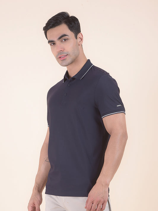 T-Shirt for Men | Breathable & Soft with Color Fastness Regular Fit Polo Neck Nylon Fabric Solid Pattern