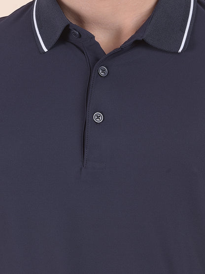 T-Shirt for Men | Breathable & Soft with Color Fastness Regular Fit Polo Neck Nylon Fabric Solid Pattern
