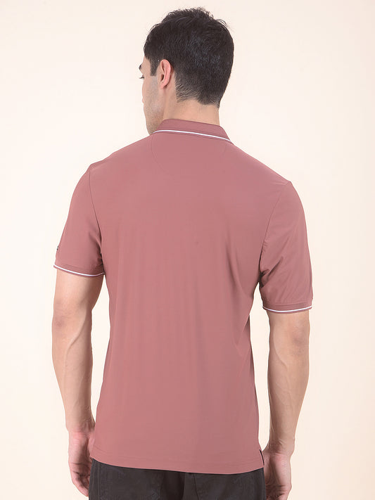 T-Shirt for Men | Breathable & Soft with Color Fastness Regular Fit Polo Neck Nylon Fabric Solid Pattern