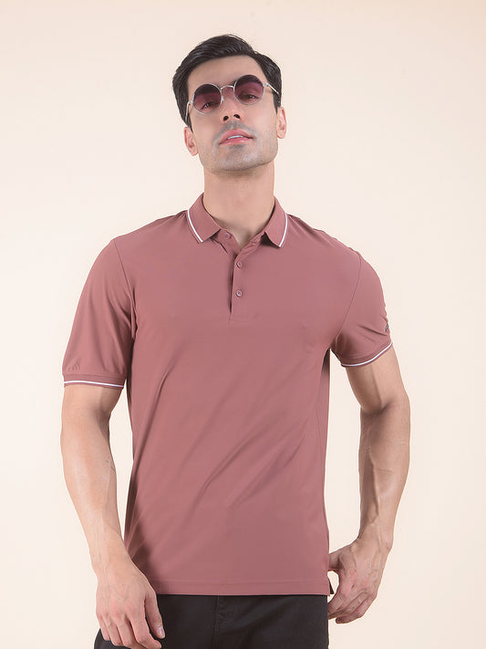 T-Shirt for Men | Breathable & Soft with Color Fastness Regular Fit Polo Neck Nylon Fabric Solid Pattern
