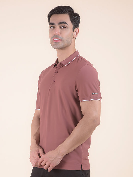 T-Shirt for Men | Breathable & Soft with Color Fastness Regular Fit Polo Neck Nylon Fabric Solid Pattern