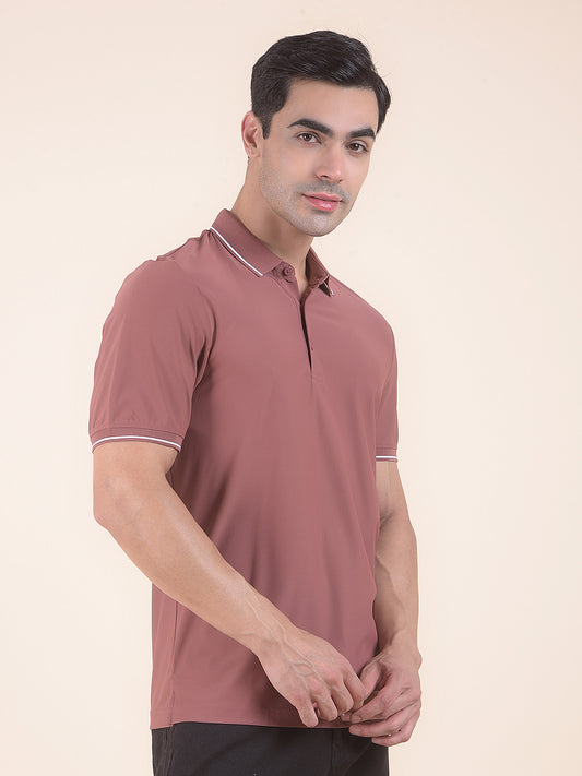 T-Shirt for Men | Breathable & Soft with Color Fastness Regular Fit Polo Neck Nylon Fabric Solid Pattern