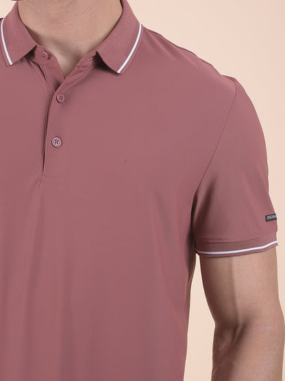 T-Shirt for Men | Breathable & Soft with Color Fastness Regular Fit Polo Neck Nylon Fabric Solid Pattern