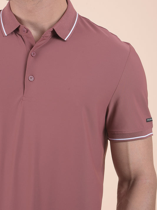 T-Shirt for Men | Breathable & Soft with Color Fastness Regular Fit Polo Neck Nylon Fabric Solid Pattern