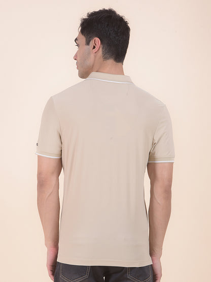 T-Shirt for Men | Breathable & Soft with Color Fastness Regular Fit Polo Neck Nylon Fabric Solid Pattern