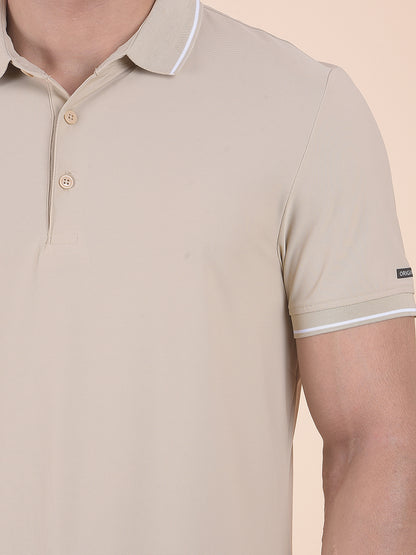T-Shirt for Men | Breathable & Soft with Color Fastness Regular Fit Polo Neck Nylon Fabric Solid Pattern